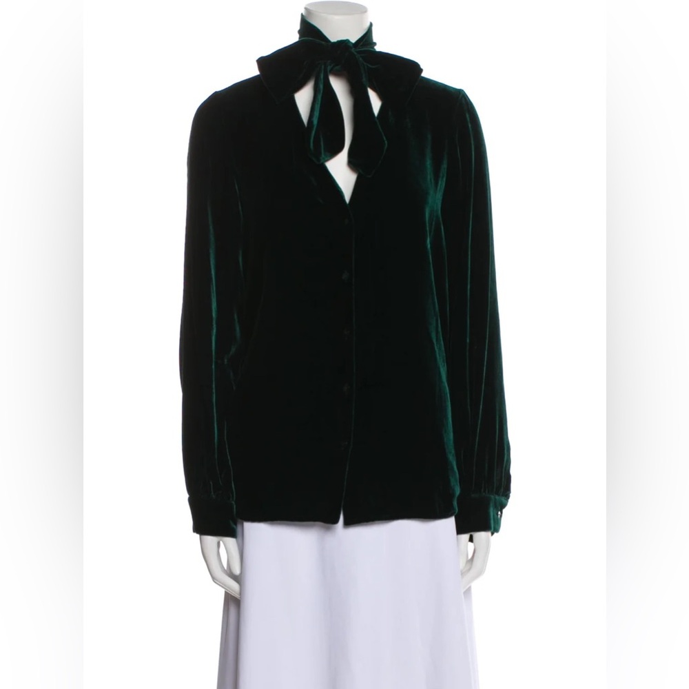 L’Agence Tie Neck Velvet Blouse - NWOT